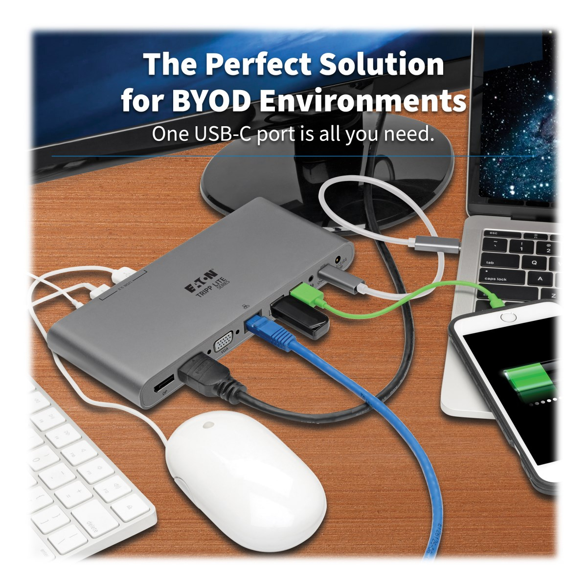 Eaton U442-DOCK4-INT USB-C Dock, Triple Display - 4K HDMI/DisplayPort, USB-A/USB-C Hub