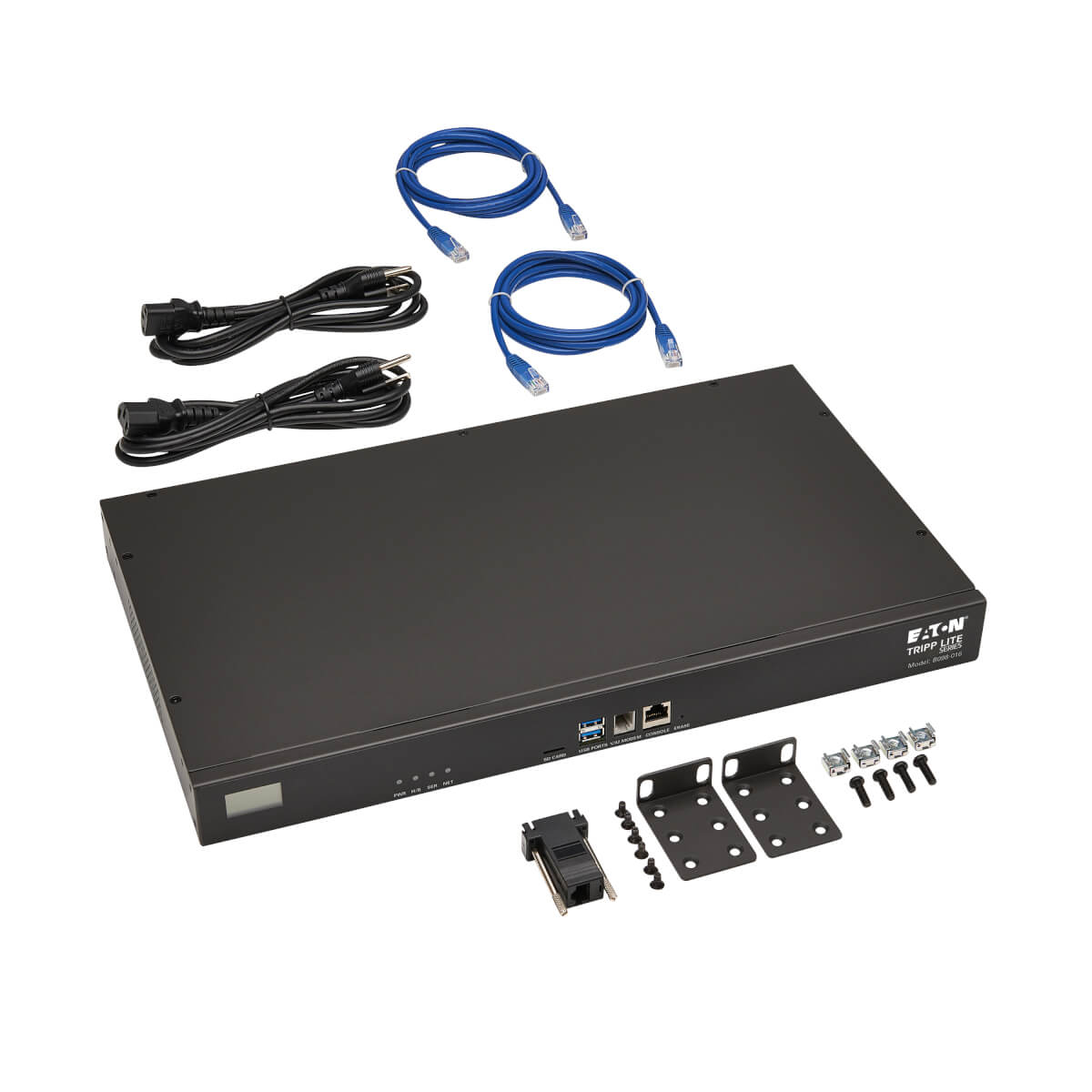 Eaton B098-016 16-Port Console Server, USB Ports-Dual GbE NIC, 16 Gb Flash,Desktop/1U Rack
