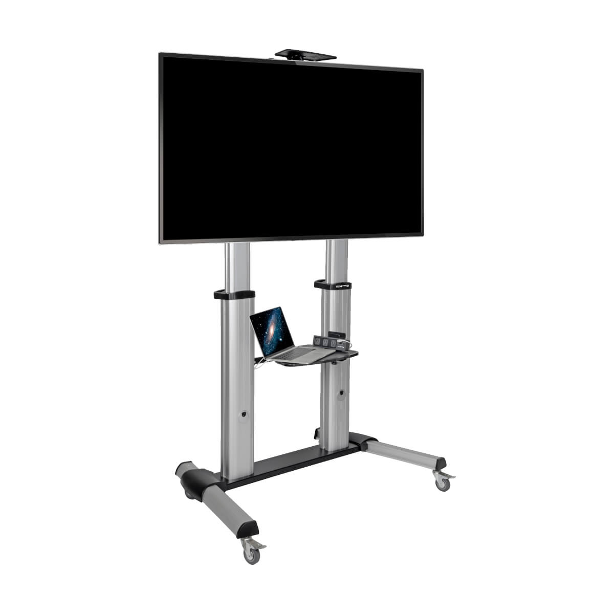 Eaton DMCS60100XX Heavy-Duty Rolling TV Stand, Height Adjustable, 60 - 100 Inch Screens