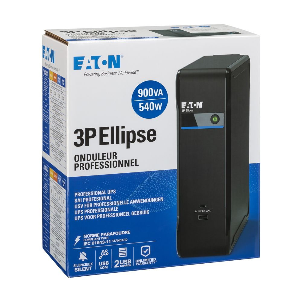 Eaton 3P900UI 3P Ellipse 900 USB IEC - UPS Tower- 540 W