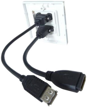 FastFlex 3m HDMI & USB A Single Gang AV Cable Kit