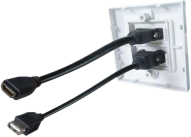 FastFlex 3m HDMI & USB B Single Gang AV Cable Kit