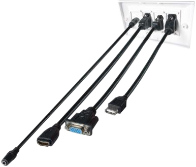 FastFlex 3m AV Faceplate Cable Kit - HDMI/VGA/USB B/3.5mm Jack