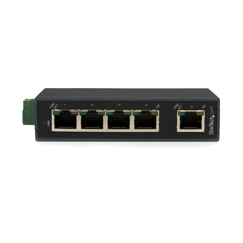 StarTech IES5102 5-Port Industrial Ethernet Switch - DIN Rail Mountable