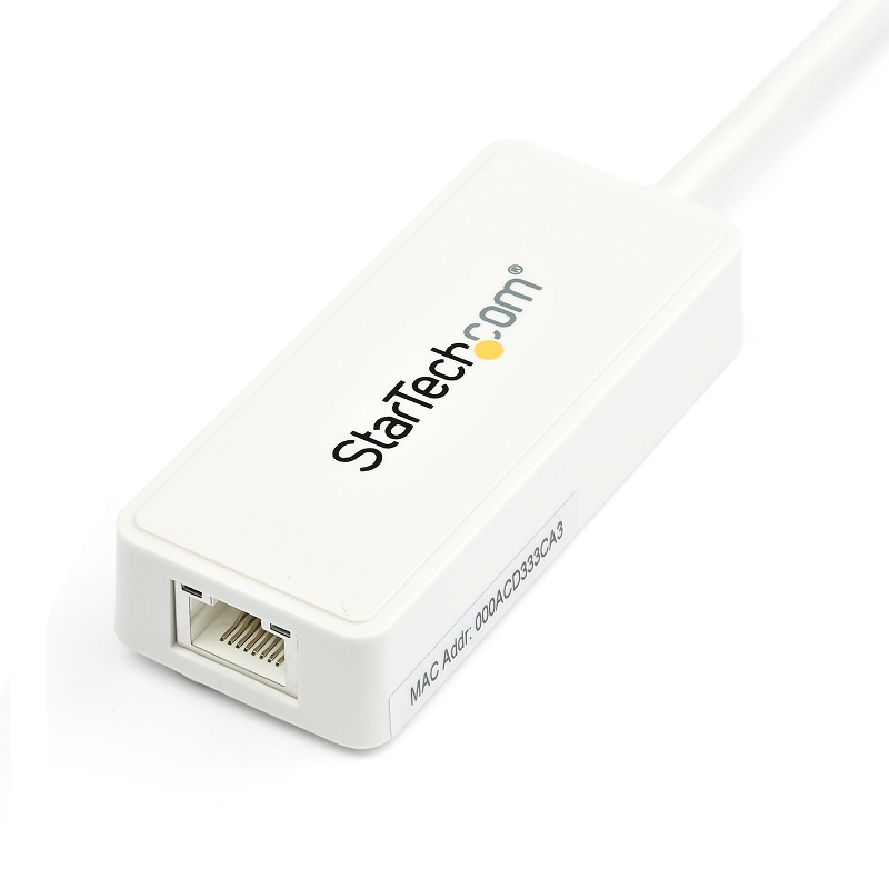 StarTech USB31000SPTW USB 3.0 to Gigabit Ethernet Adapter NIC w/ USB Port - White