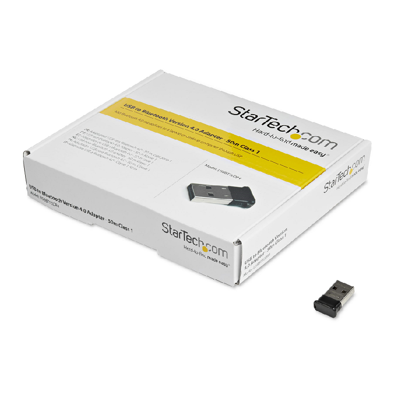 StarTech USBBT1EDR4 Mini USB Bluetooth 4.0 Adapter - 50m Class 1 EDR Wireless Dongle