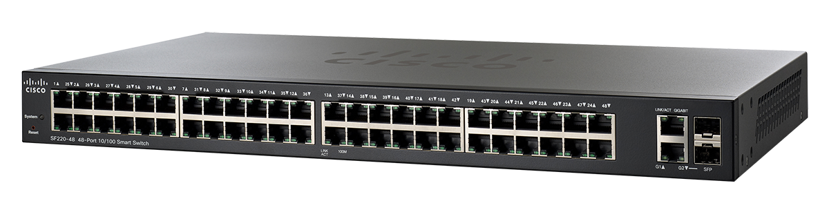 Cisco 220 Series SF220-48 48 Port 10/100 Smart Switch Plus