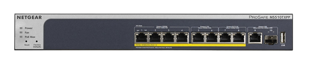 Netgear MS510TXPP-100EUS 8-Port Multi-Gigabit Ethernet PoE+ Smart Managed Switch