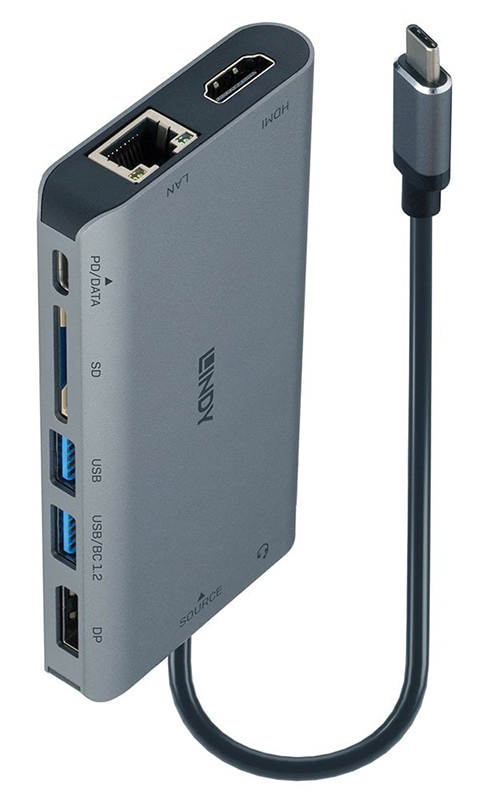 Lindy 43323 DST-Mini XT, USB-C Laptop Mini Docking Station