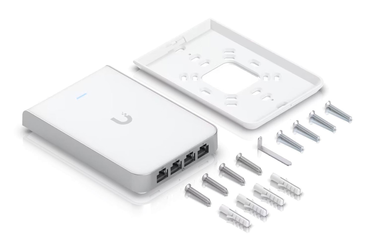 Ubiquiti U6-IW Wall-mounted WiFi 6 access point with a built-in PoE switch