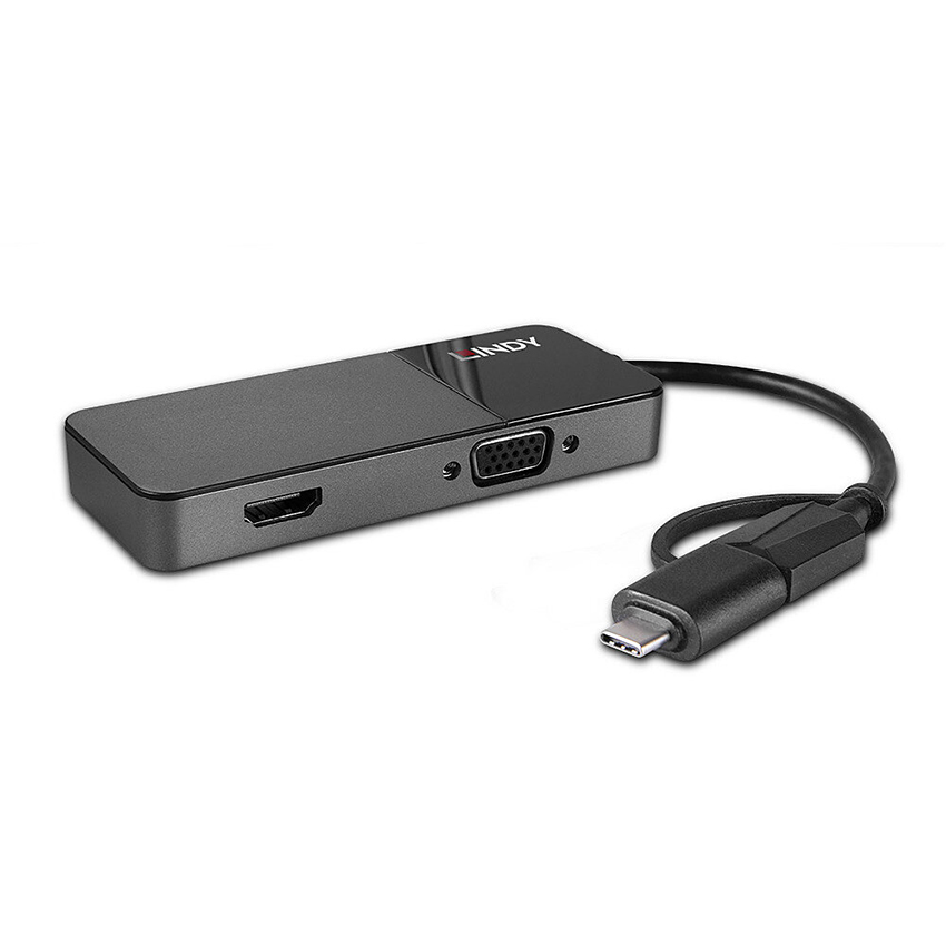 Lindy 43354 USB 3.0 Type A and C to HDMI & VGA Converter