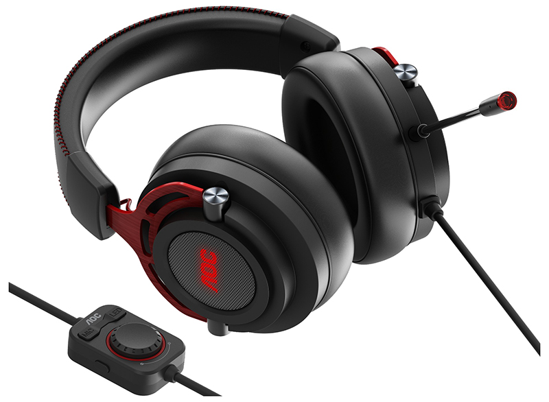 AOC GH300 Gaming Headphones/Headset Wired Black, Red