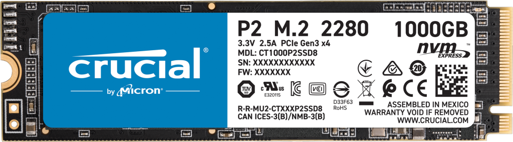Crucial P2 PCIe M.2 2280 SSD