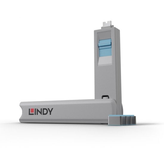 Lindy USB Type C Port Blockers, With Key - Pack of 4