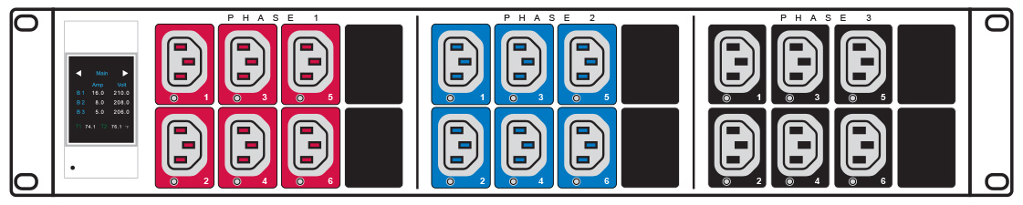 Austin Hughes 3 Phase Intelligent W Series Horizontal PDU, C13 Sockets, MCB, 2m Cord