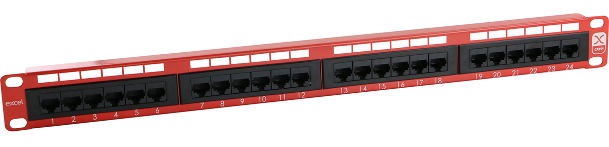 24 Way RJ45 Cat5e UTP Patch Panel - 1u