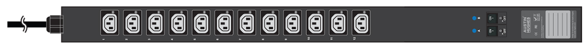 Austin Hughes 1 Phase Basic Vertical PDU, C13 Sockets, 230V, 3m Cord