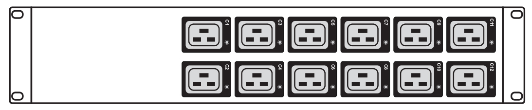 Austin Hughes 1 Phase Basic Horizontal PDU, C19 Sockets, 230V, 3m Cord