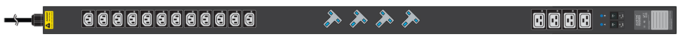 You Recently Viewed Austin Hughes 1 Phase Basic Vertical PDU, UK 45°/C13/C19 Mixed Sockets, 230V Image