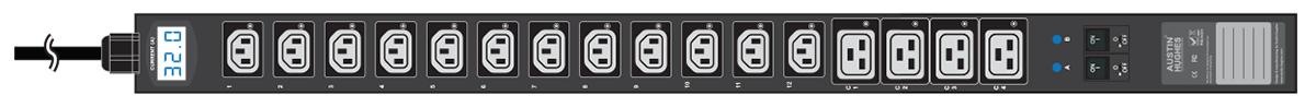 You Recently Viewed Austin Hughes 1 Phase Metered Vertical PDU, C13/C19 Mixed Socket, 230V, 3m Cord Image