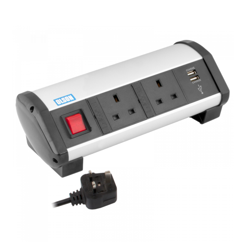 You Recently Viewed Olson 13A Individually Fused + 2 USB Charger Office Desk PDU Image