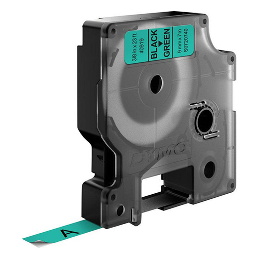 You Recently Viewed DYMO S0720-BK-GR D1 Standard Labels Black Text on Green Label Image