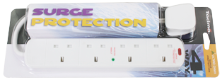 4 Way Surge Protected Mains Extension Leads