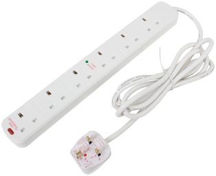 6 Way Surge Protected Mains Extension Leads