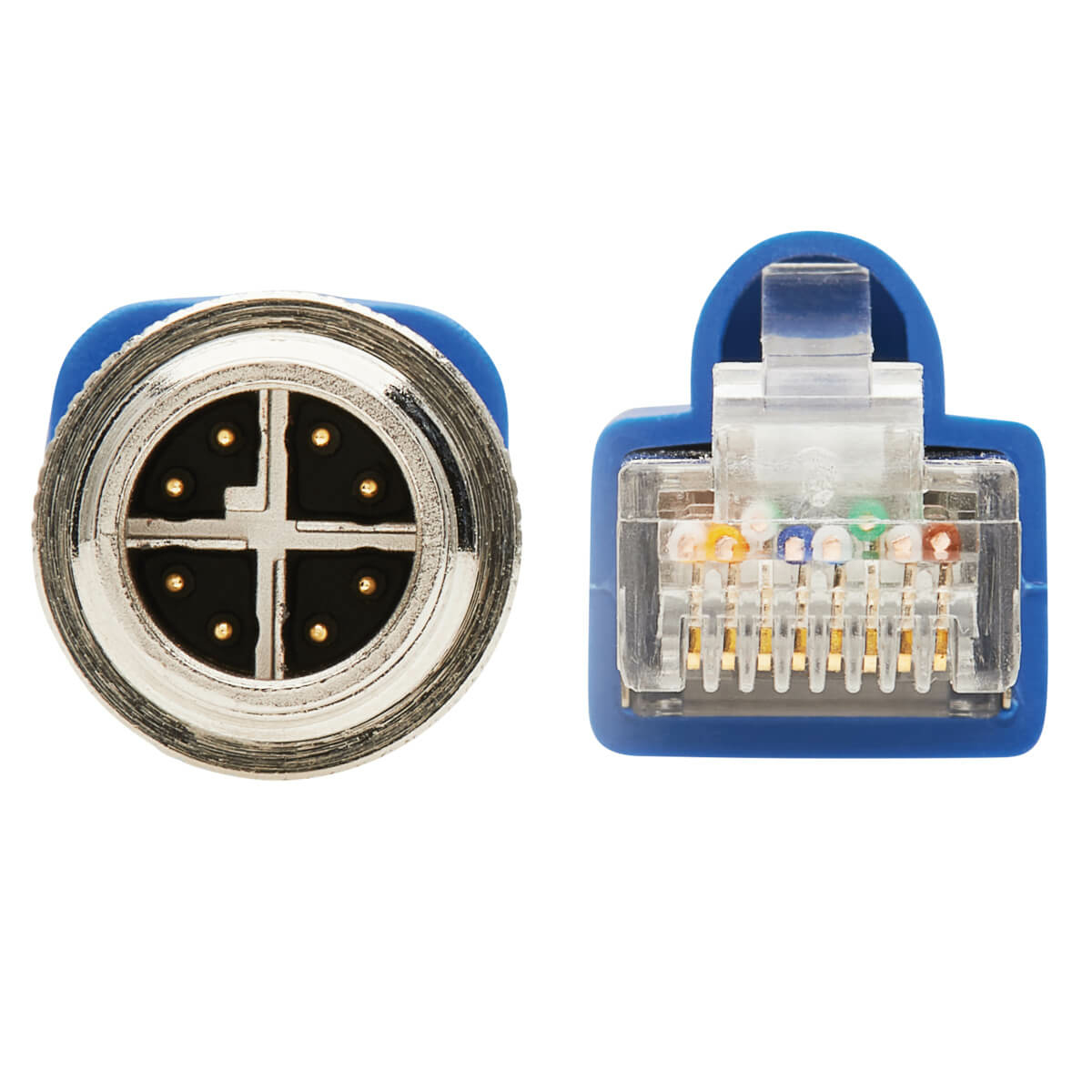Eaton NM12-6A2-BL M12 X-Code Cat6a 10G F/UTP CMR-LP Shielded Ethernet Cable, BL