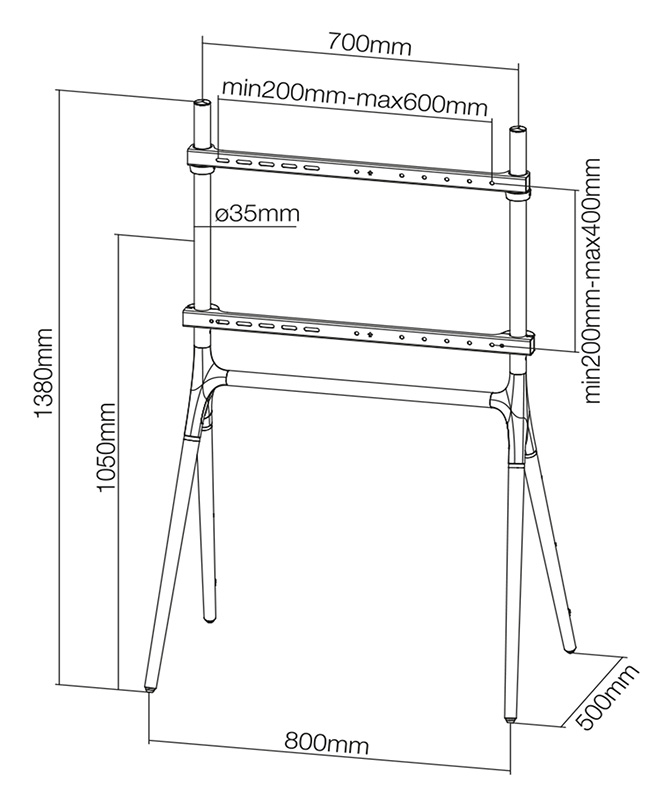 Neomounts NM-M1000 Monitor/TV Floor Stand