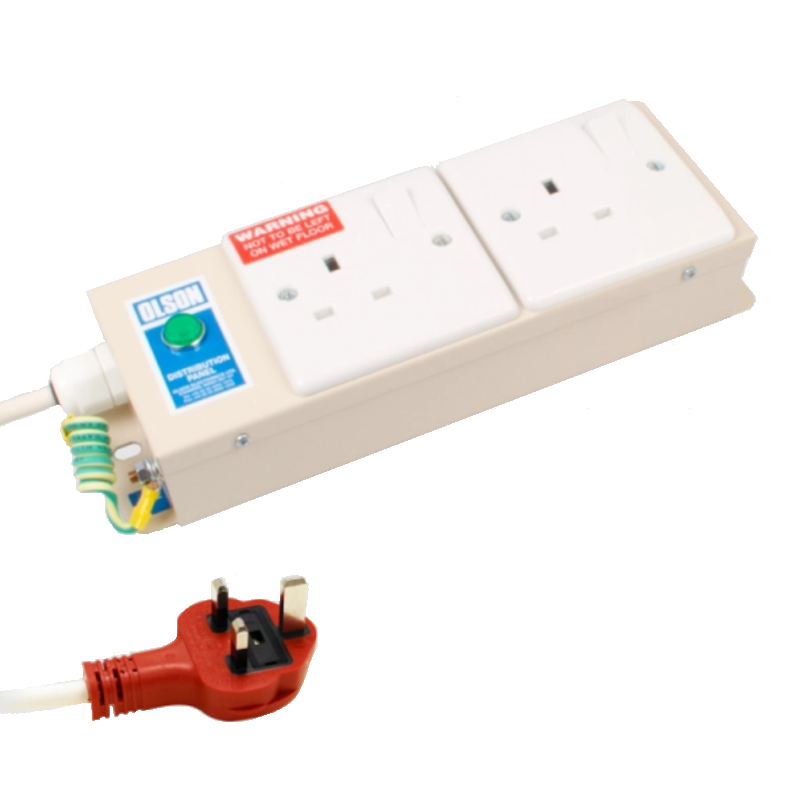 Olson Hospital Grade 13A Switched Socket Neon Flat Box PDU