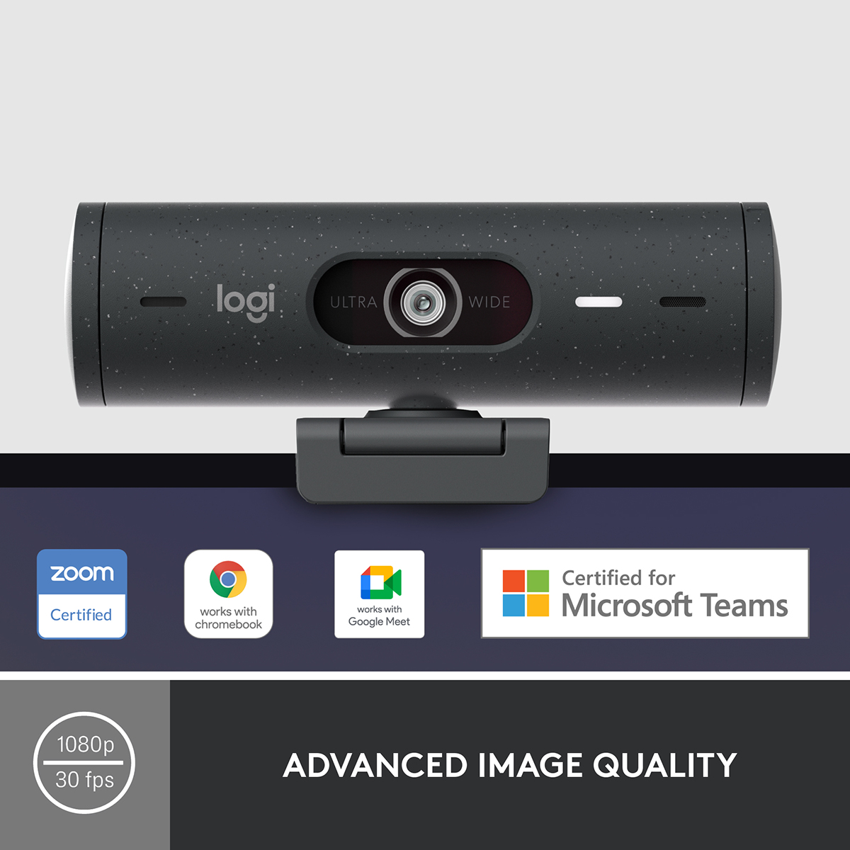 Logitech BRIO 500 Full HD 1080p Webcam, Light Correction