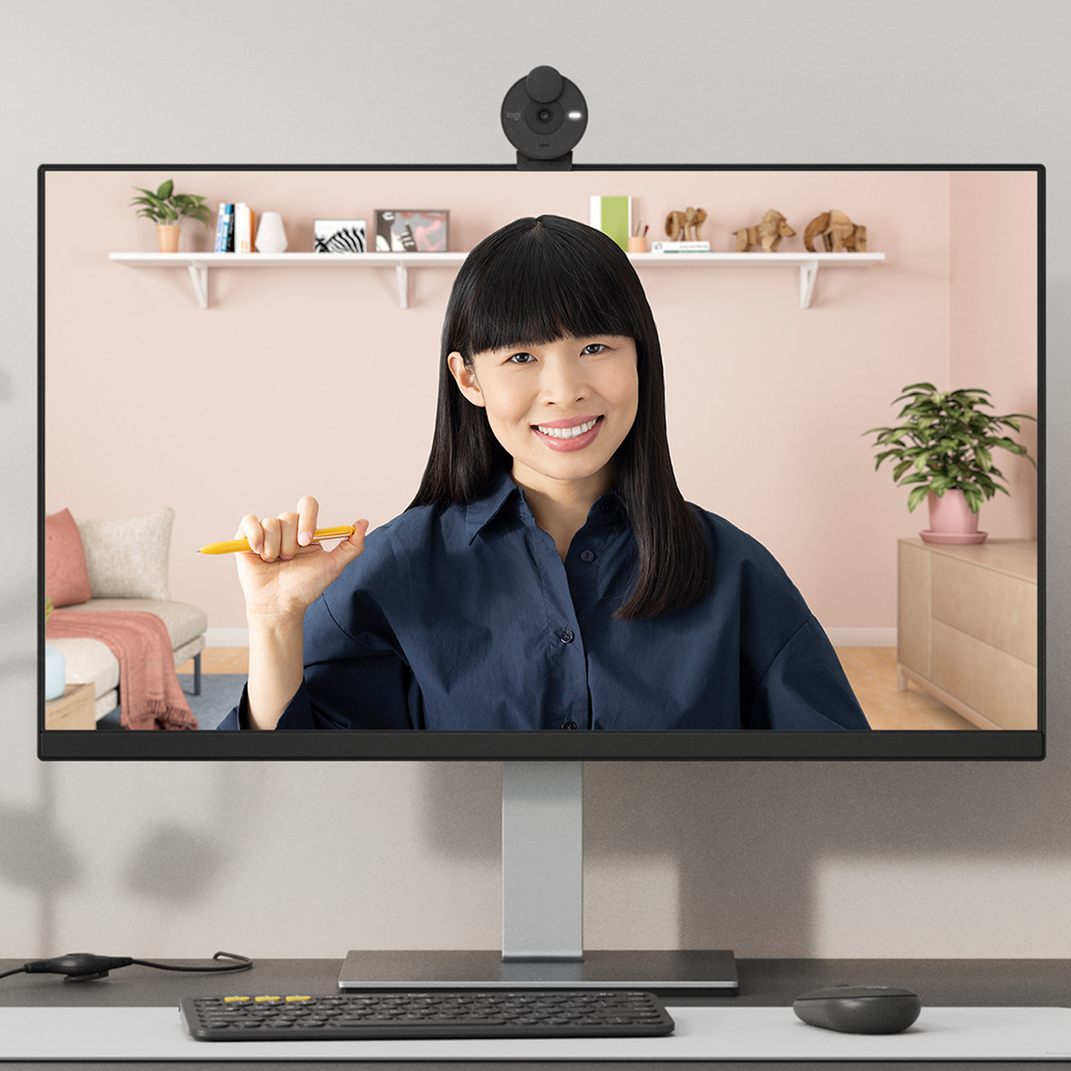 Logitech BRIO 300 1080p Webcam with Auto Light Correction