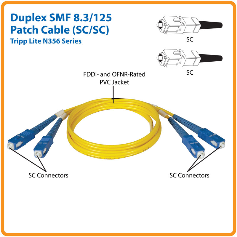 Eaton N356 Duplex Singlemode 9/125 Fiber Patch Cable (SC/SC)