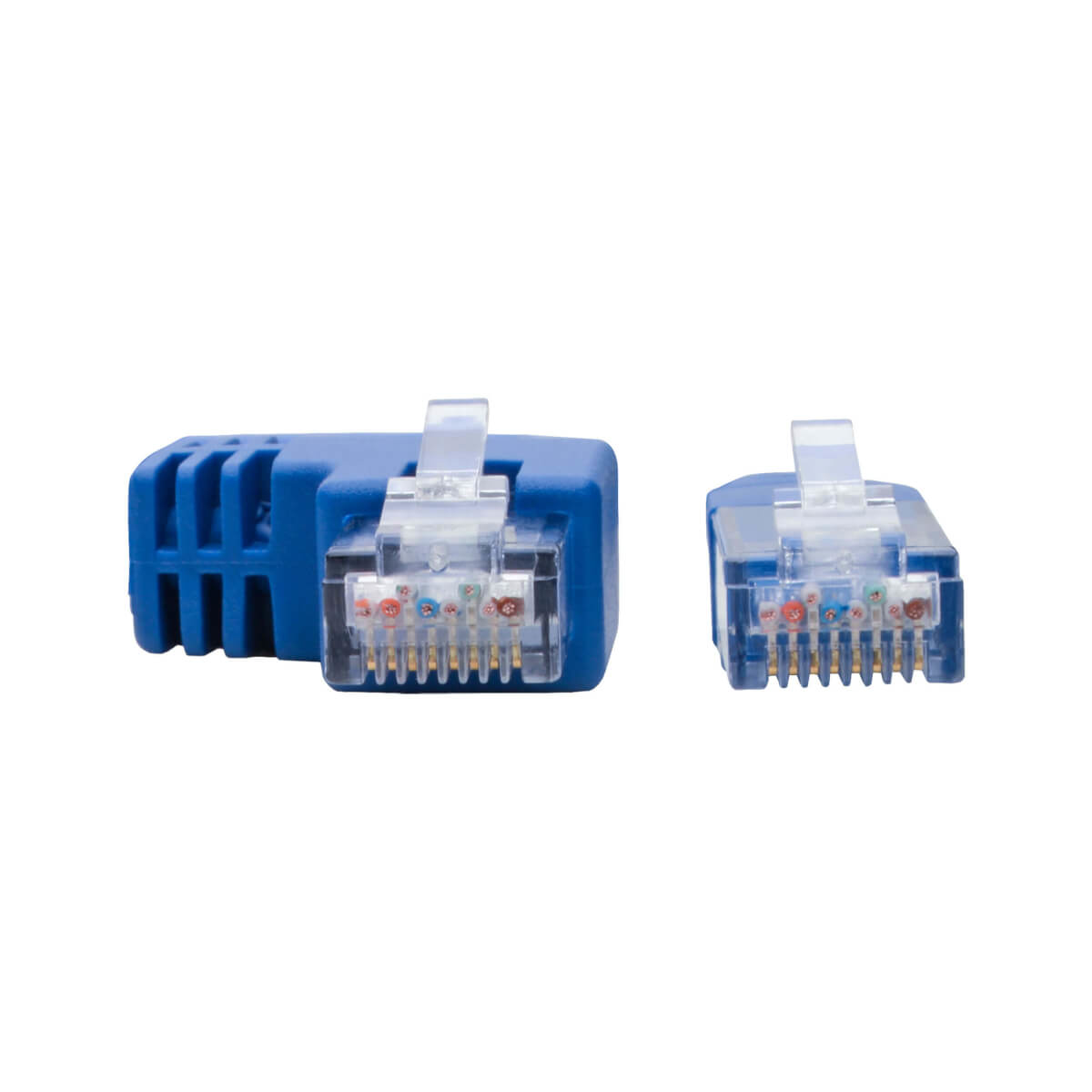 Eaton N204-BL-LA Left-Angle Cat6 Gigabit Molded UTP Ethernet Cable, Blue