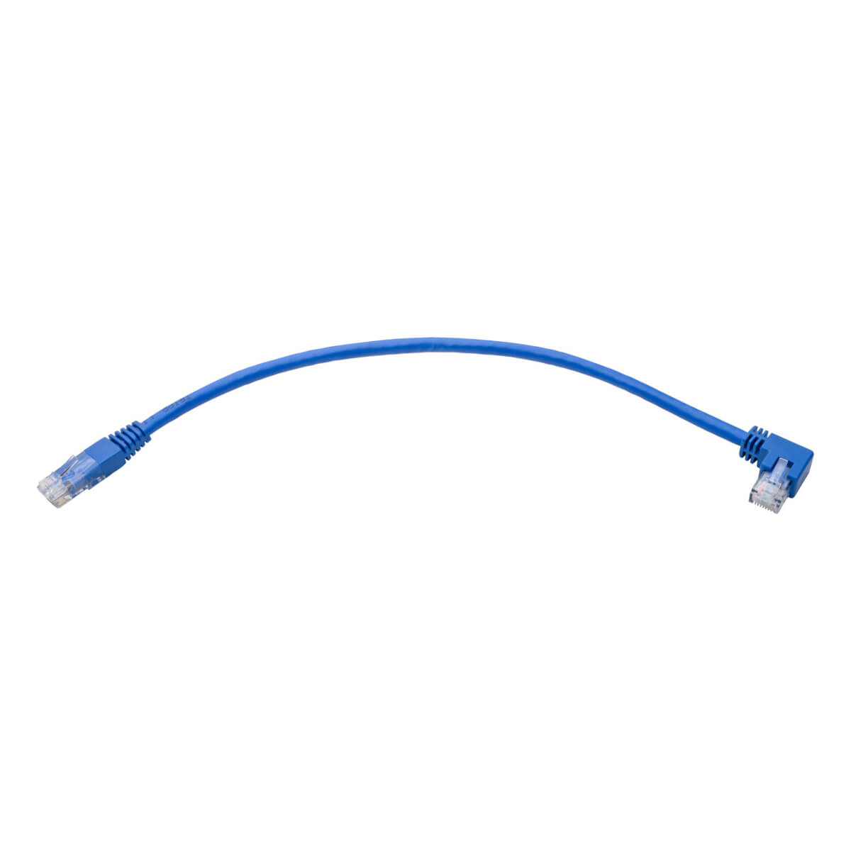 Eaton N204-BL-LA Left-Angle Cat6 Gigabit Molded UTP Ethernet Cable, Blue