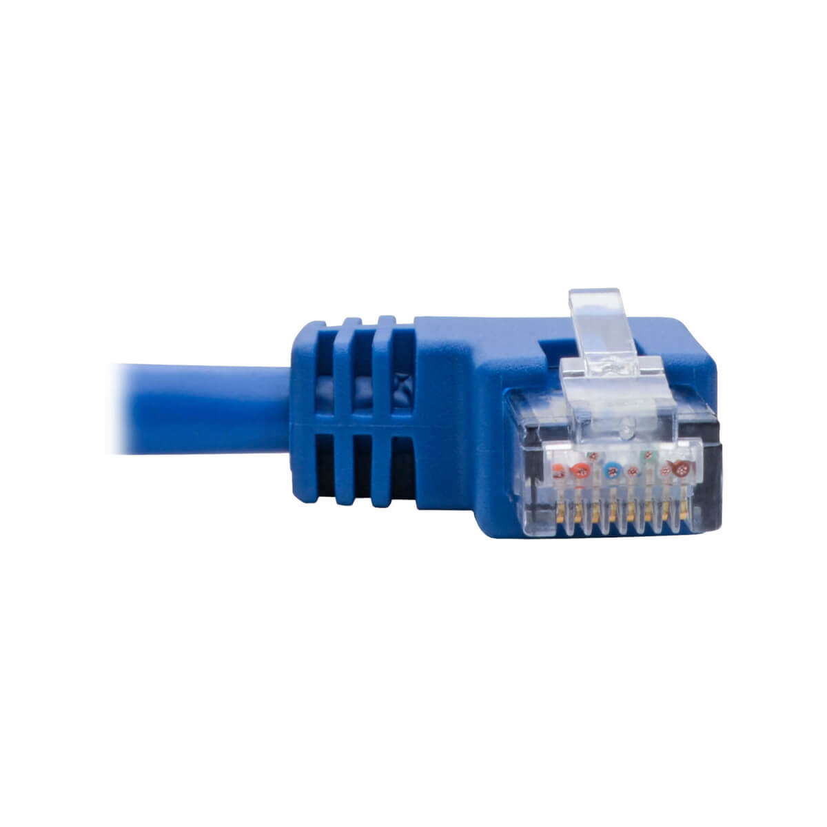 Eaton N204-BL-LA Left-Angle Cat6 Gigabit Molded UTP Ethernet Cable, Blue