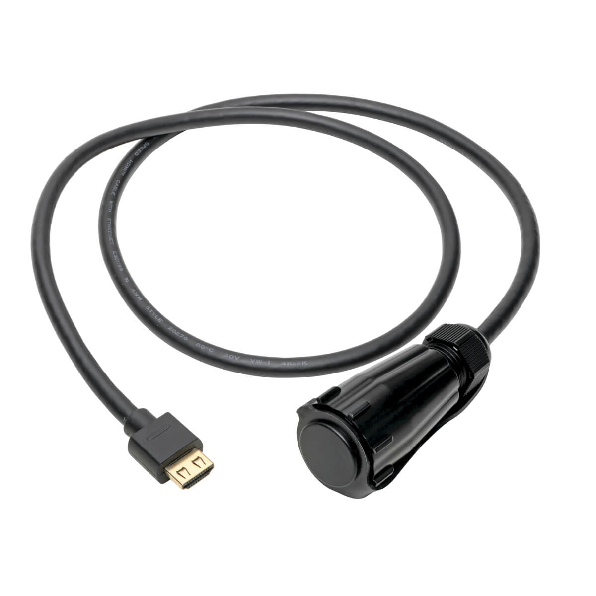Eaton P569-IND High-Speed HDMI Cable (M/M) - 4K 60 Hz, HDR, Industrial, IP68, Bk