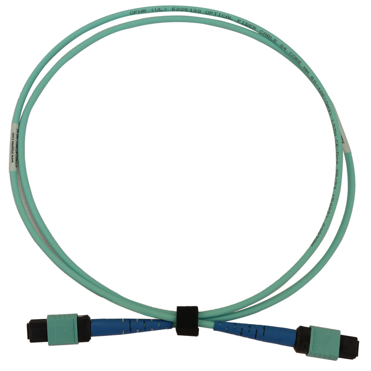 Eaton N846B-24-P 40/100/400G Multimode 50/125 OM3 Fiber Optic Cable, LSZH, Aqua