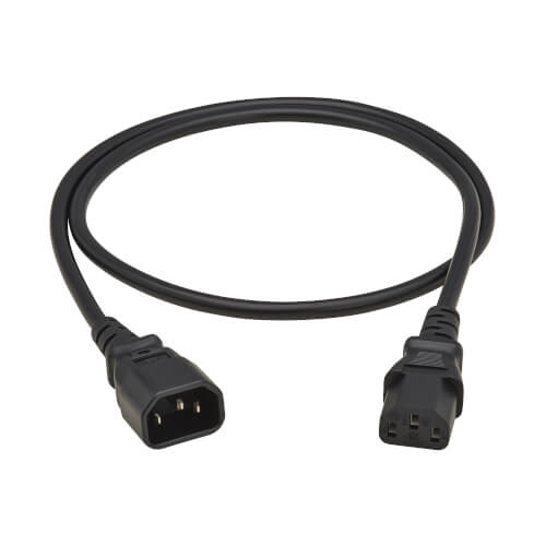 Eaton P004-EU PDU Power Cord, C13 to C14 - 10A, 250V, H05VV-F, Black