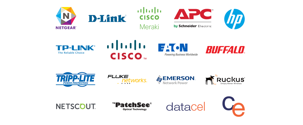 Supported Brands. Netgear, D-Link, Cisco Meraki, APC, HP, TP-Link, Cisco, Eaton, Buffalo, Tripp-Lite, Fluke Networks, Emerson, Ruckus, Netscout, PatchSee, datacel and CE.