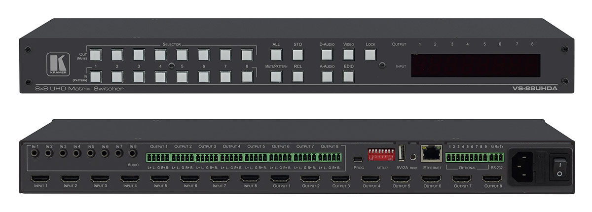 Kramer VS-88UHDA 8x8 4K60 4:2:0 HDMI Matrix Switcher