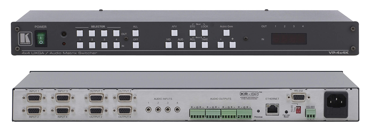 Kramer VP-4x4K 4x4 Balanced Stereo Audio Matrix Switcher