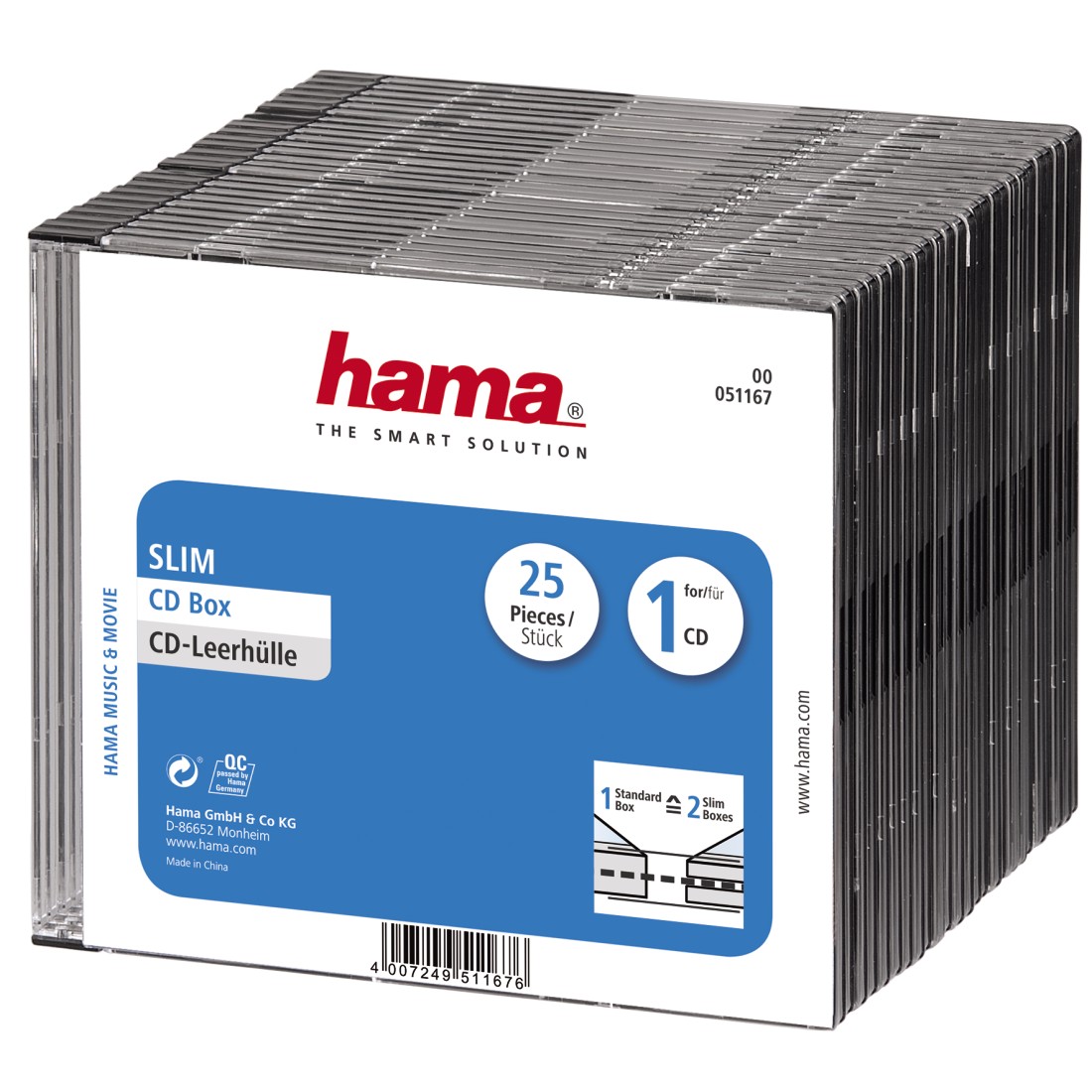 Hama Slim CD Jewel Case, Pack of 25