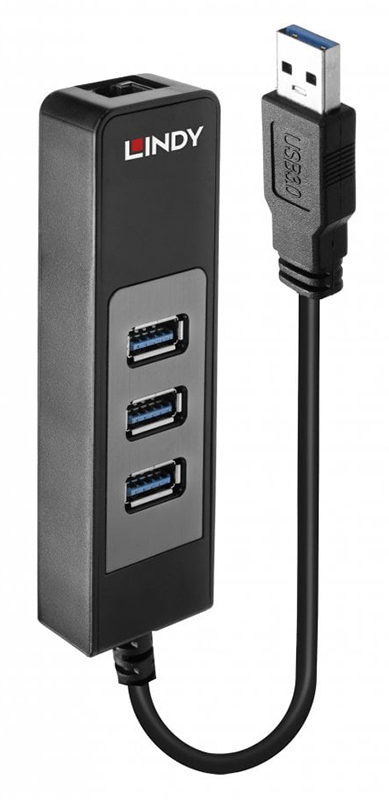 Lindy 43176 USB 3.0 Hub & Ethernet Converter