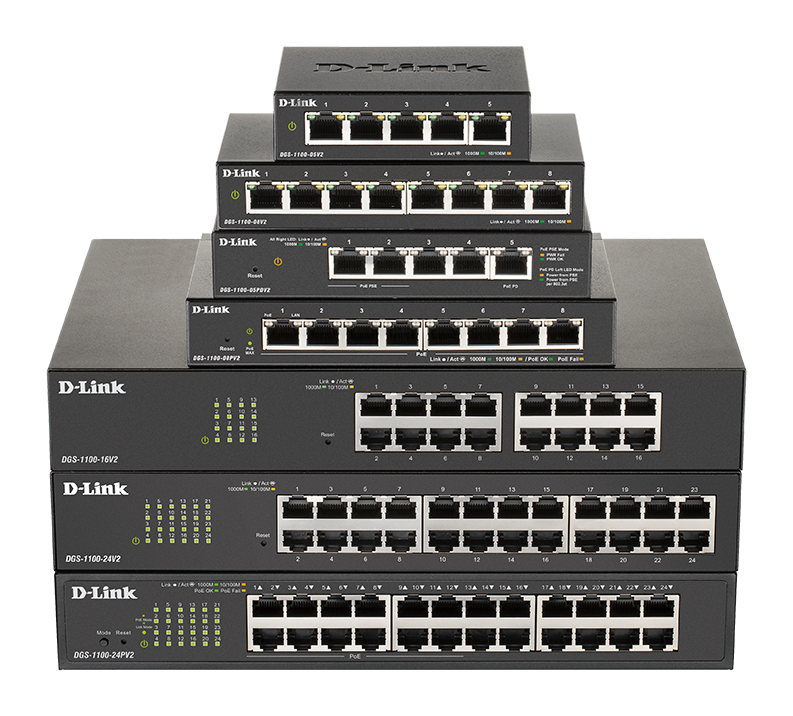 D-Link DGS-1100-08PV2 8-Port PoE Gb Smart Managed Switch