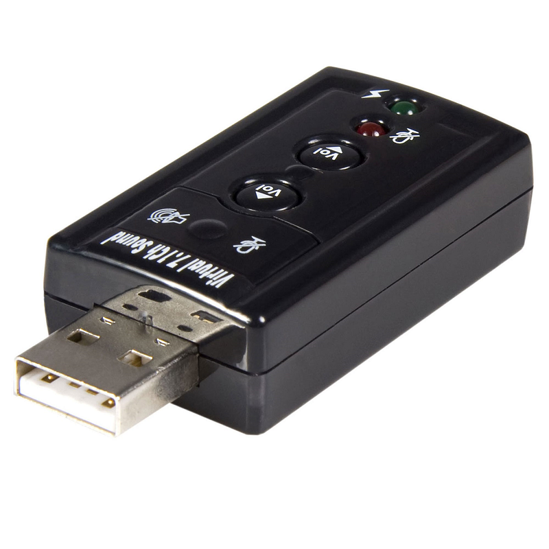 StarTech ICUSBAUDIO7 Virtual 7.1 USB Stereo Audio Adapter External Sound Card