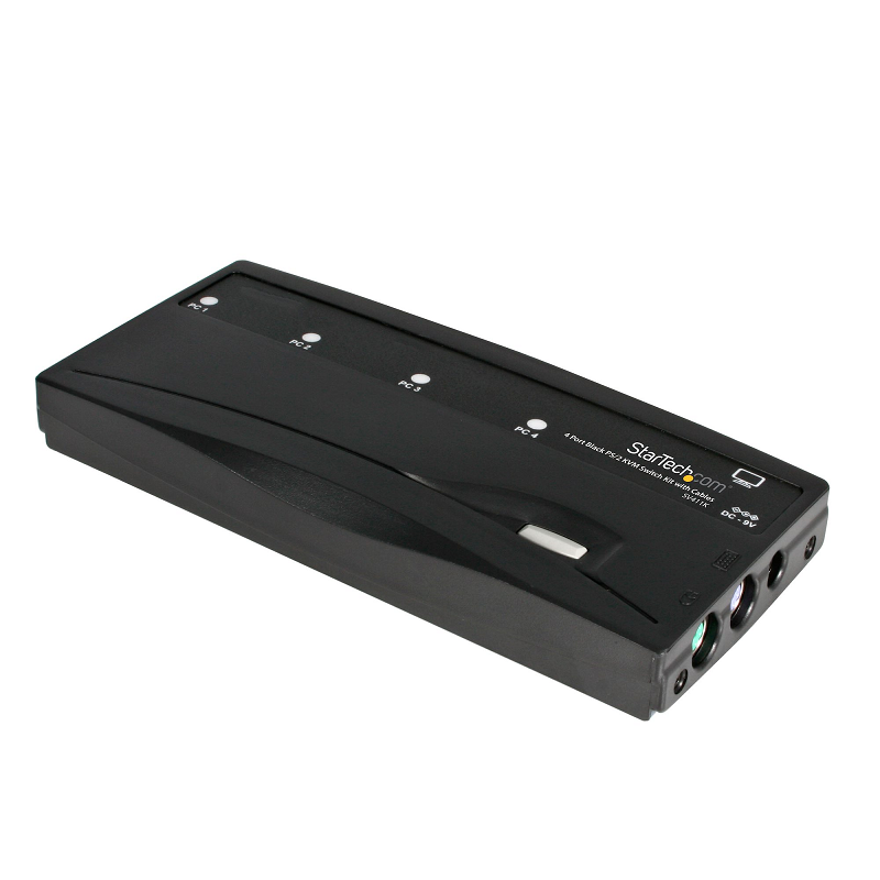 StarTech SV411K 4 Port Black PS/2 KVM Switch Kit with Cables