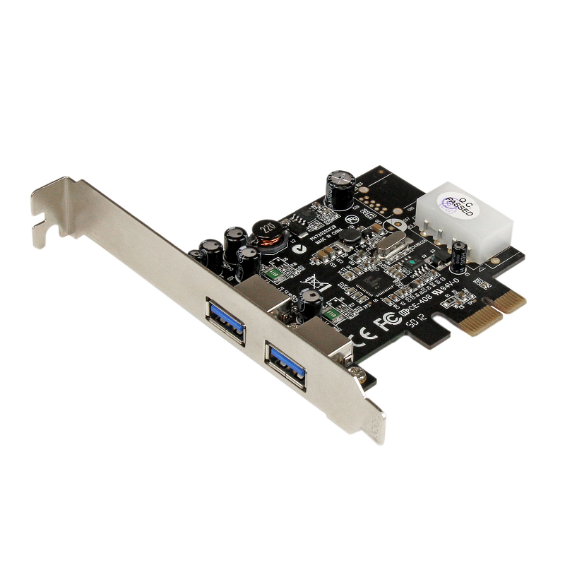 StarTech PEXUSB3S25 2 Port PCIe SuperSpeed USB 3.0 Card Adapter w/UASP - LP4 Power