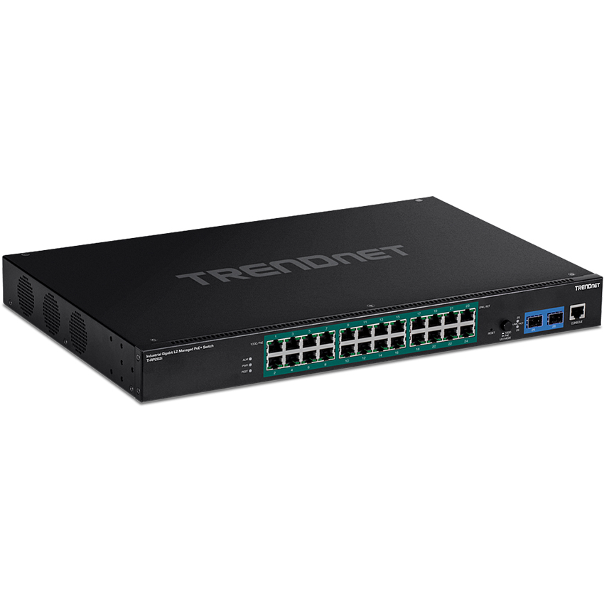 TRENDnet TI-RP262i 26-Port Industrial Gigabit L2 Managed PoE+ Rackmount Switch